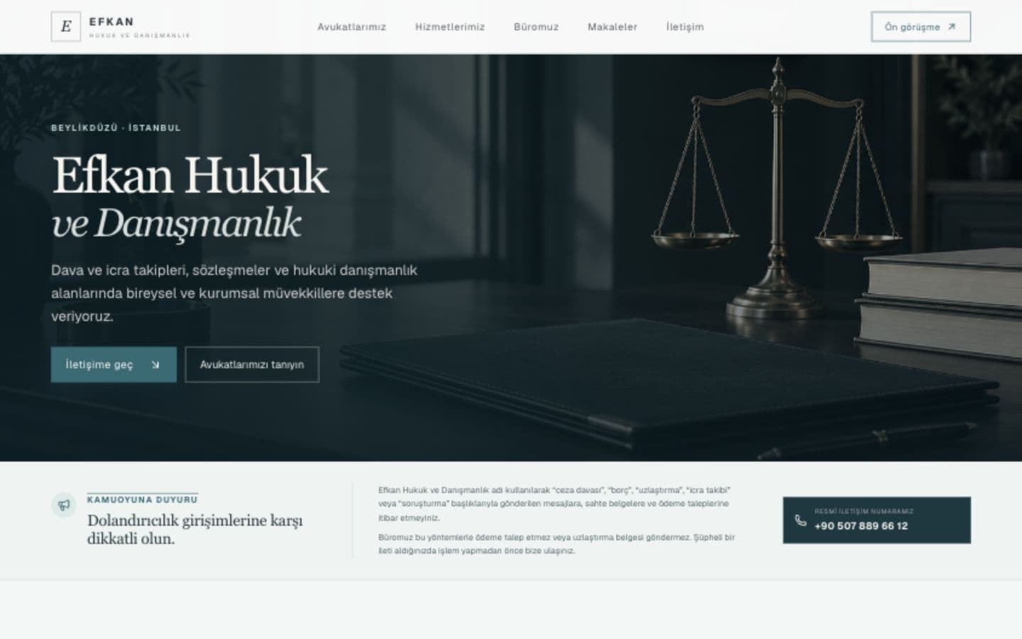 Efkan Hukuk ekran görüntüsü