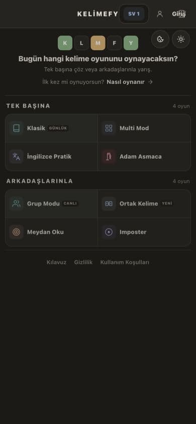 Kelimefy ekran görüntüsü