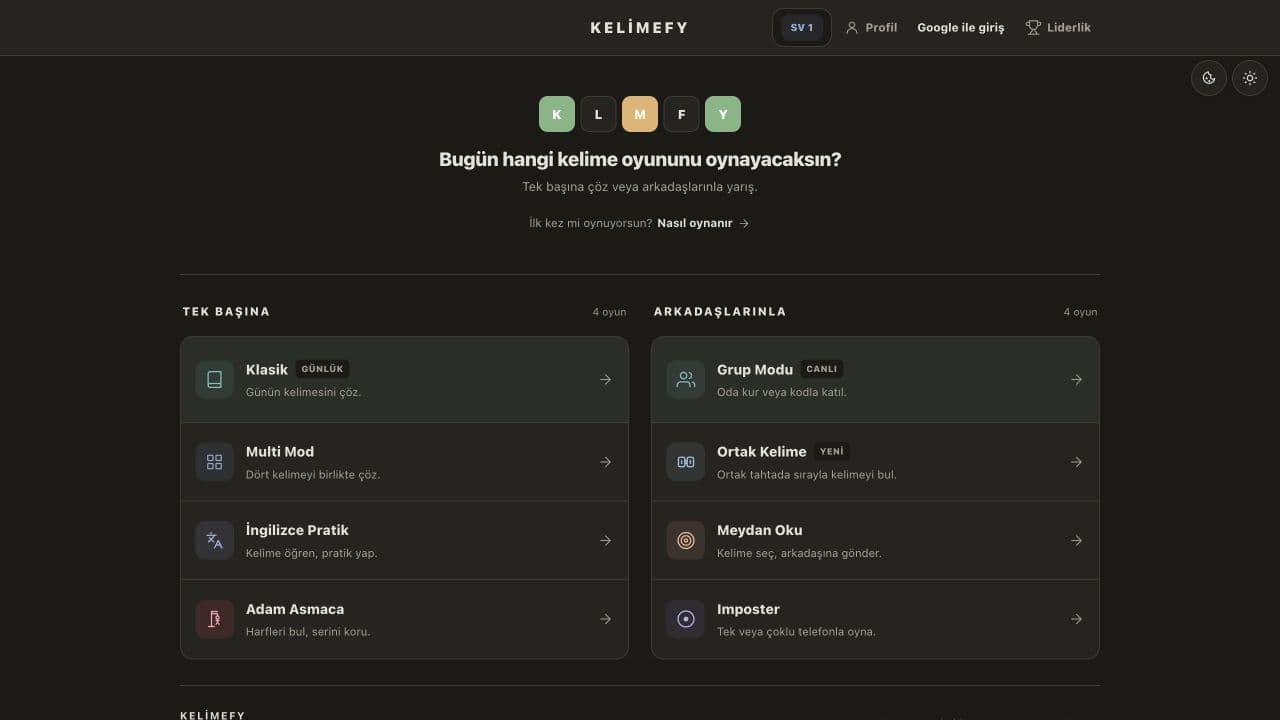 Kelimefy ekran görüntüsü